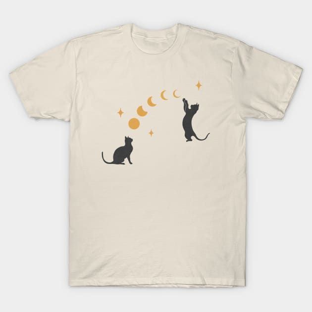 Cat and Moon #1 T-Shirt by Episodic Drawing